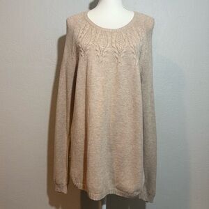 Sonoma - Oatmeal/Mushroom Cream/Tan Color Knit Lightweight Sweater Size XL
